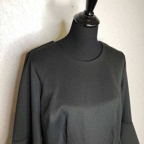 Eloquii black bell sleeve scuba crepe midi dress size 14 NWT - Picture 4 of 16
